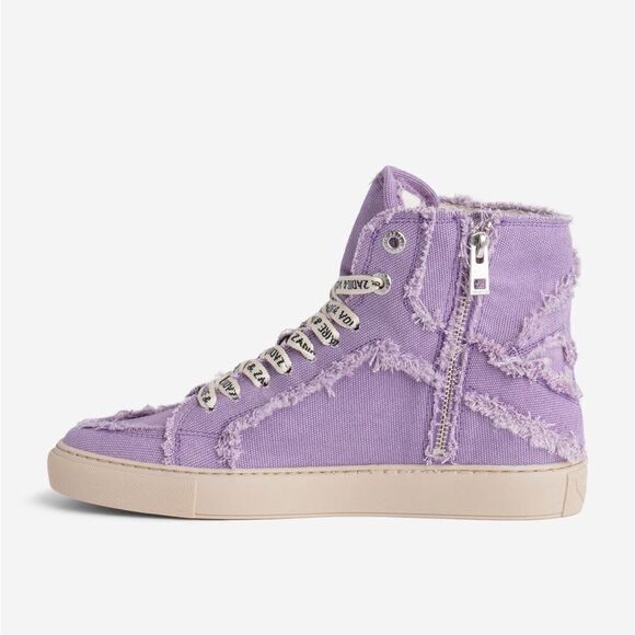 Zadig & Voltaire HIGH FLASH CANVAS sneaker IN BOOMERANG size 38 NWT - Picture 2 of 12